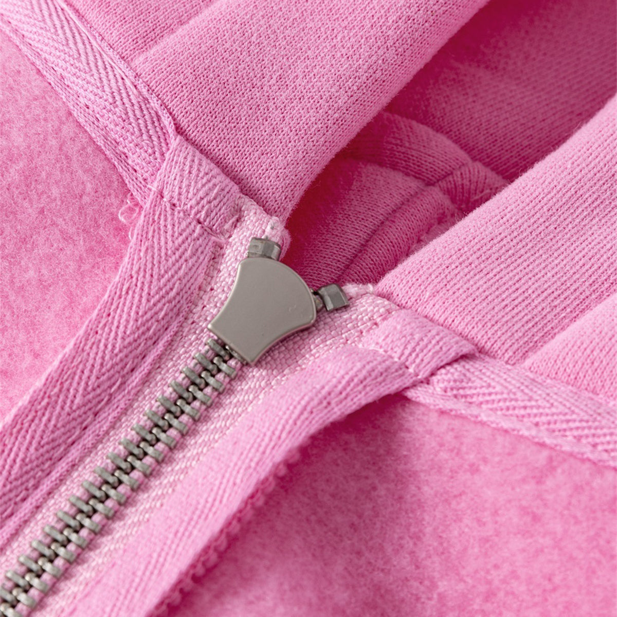 Soft Cotton Fleece Zip Up Hoodie Kangaroo Pockets