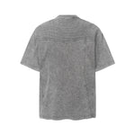 Vintage Washed Short Sleeve Textured Panel Design Tee