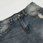 Distressed High Waist Wide Leg Jeans