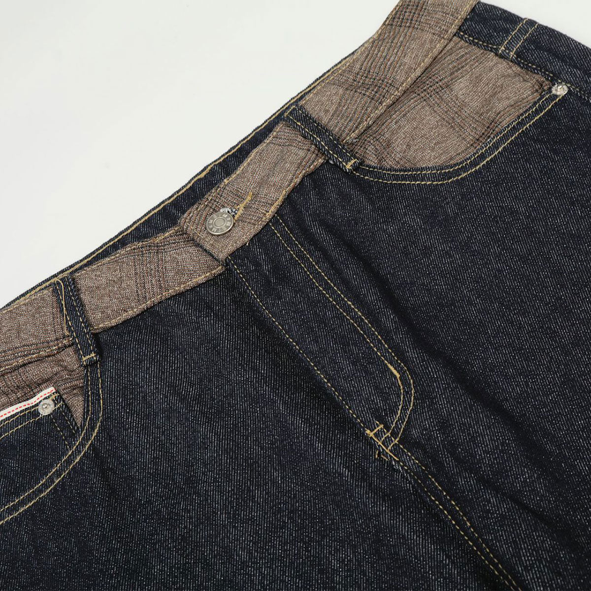 Raw Wide Leg Contrast Cuffed Jeans