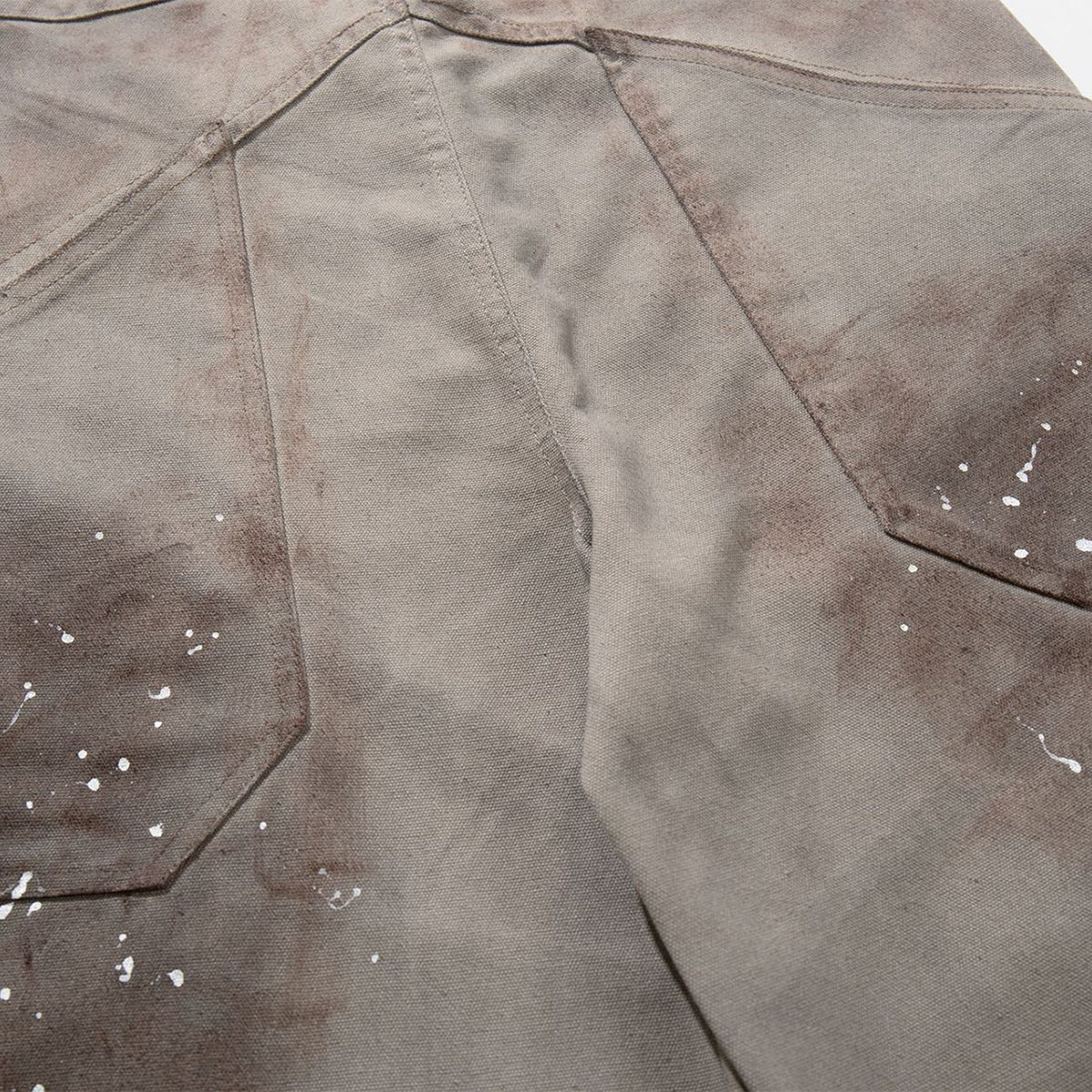 Paint Splatter Detail Wide Leg Jeans Geometric Stitching