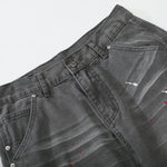 Wide Leg Banana Jeans Cat Whisker Painted Denim