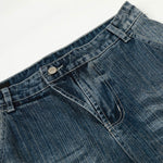 Bamboo Texture Cat Whisker American High Street Jeans