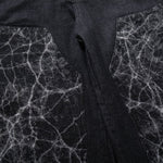 Marble Pattern Panels Black Wide Leg Painter Pants