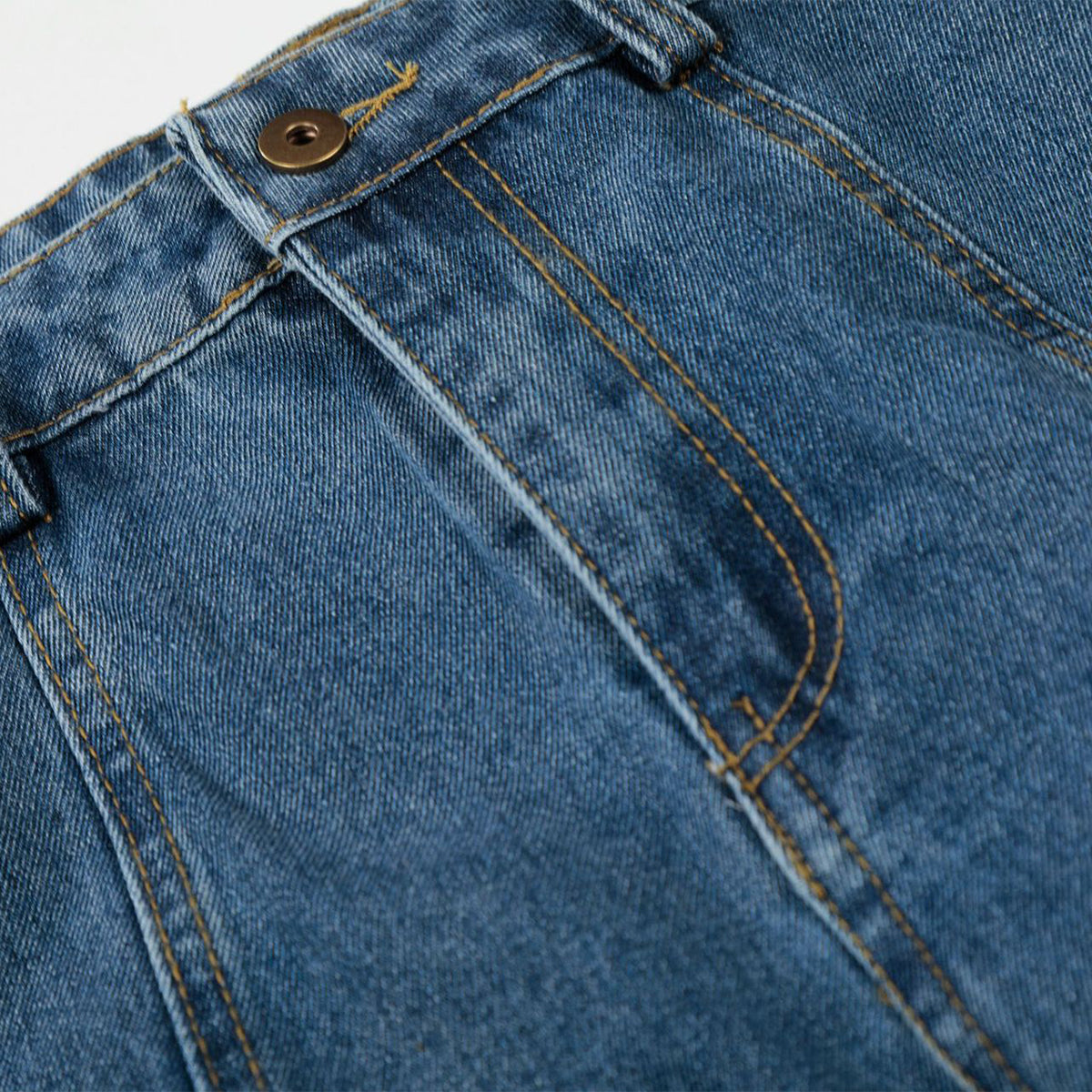 Large Patch Pocket Vintage Washed Wide Leg Denim