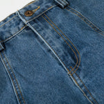 Large Patch Pocket Vintage Washed Wide Leg Denim