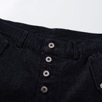 High Waisted Relaxed Fit Button Fly Vintage Blue Jeans