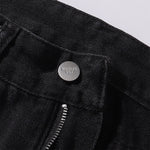 Black Washed Wide Leg Denim Jeans