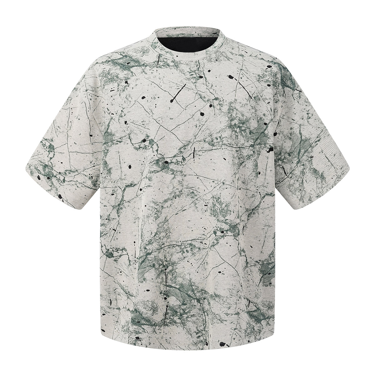 Burnout Plum Dye Artistic Color-Block Tee