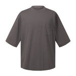 Washed Raw-Edge Pocket Clean Fit Crew Neck Tee