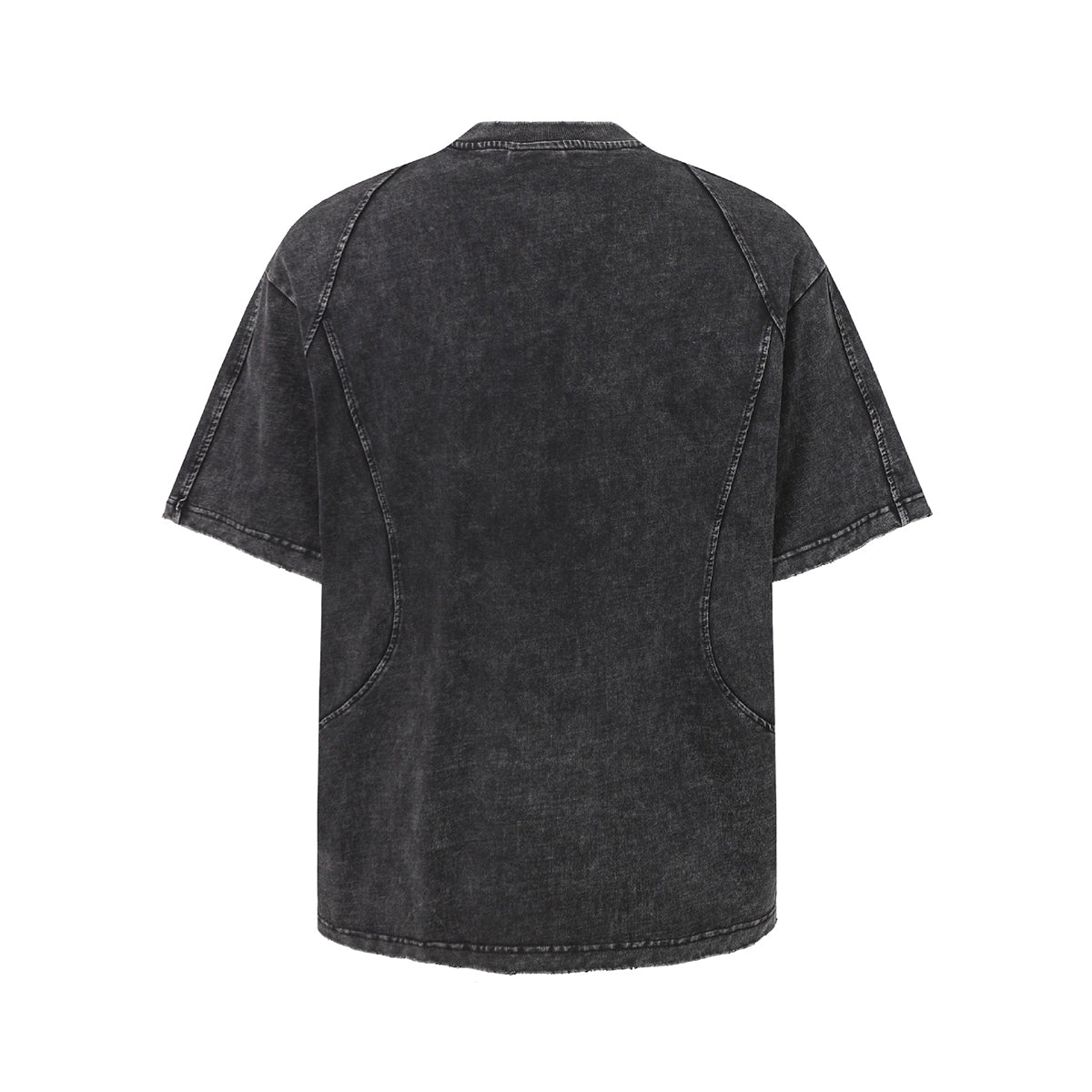 Structural Panels Sleeve Zipper Vintage Washed Short Sleeve Tee