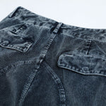 Washed Corduroy Deconstructed Relaxed Cargo Pants