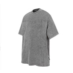 Vintage Washed Short Sleeve Textured Panel Design Tee