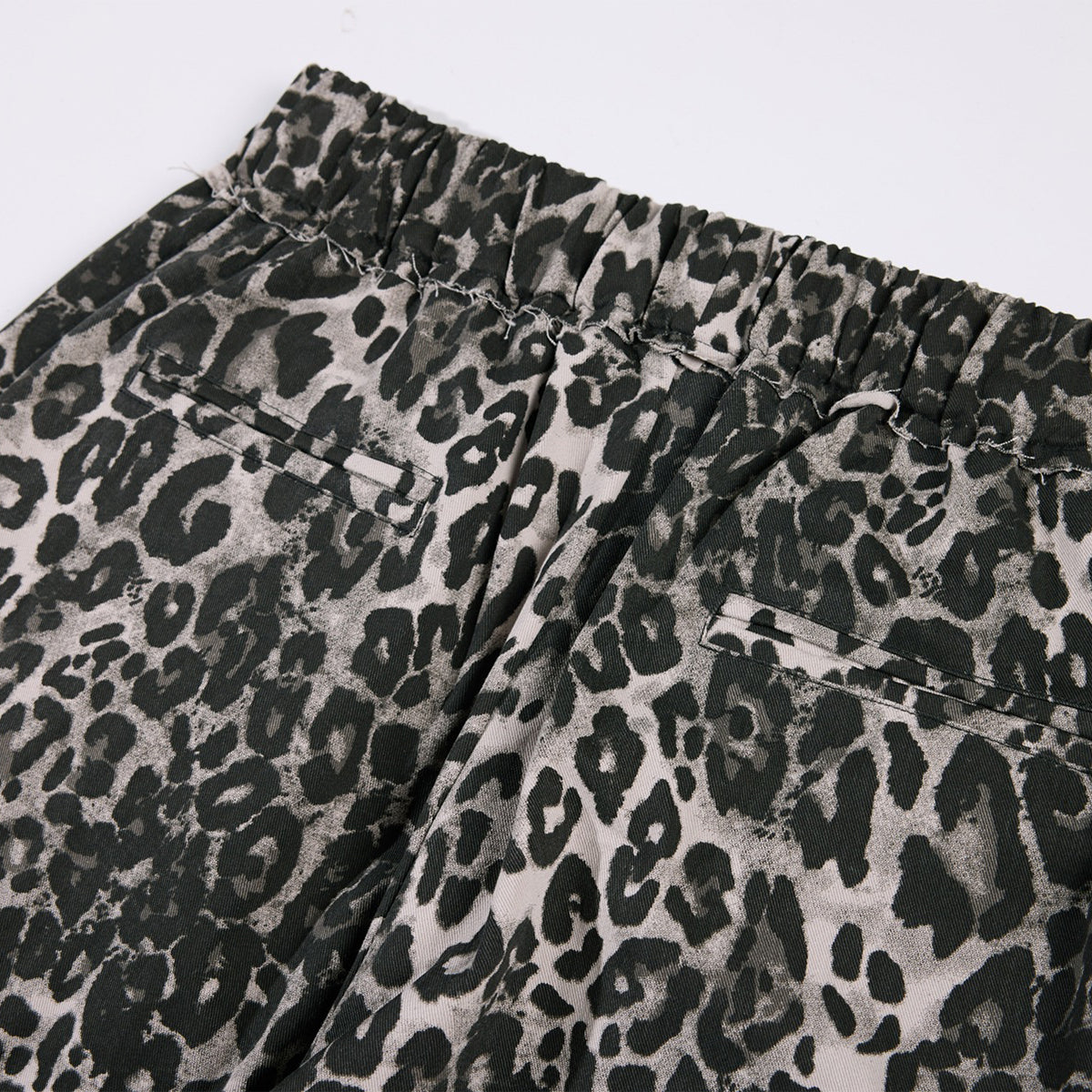 Leopard Print Drawstring Wide-Leg Graphic Pants