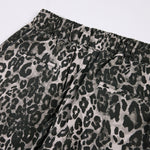 Leopard Print Drawstring Wide-Leg Graphic Pants