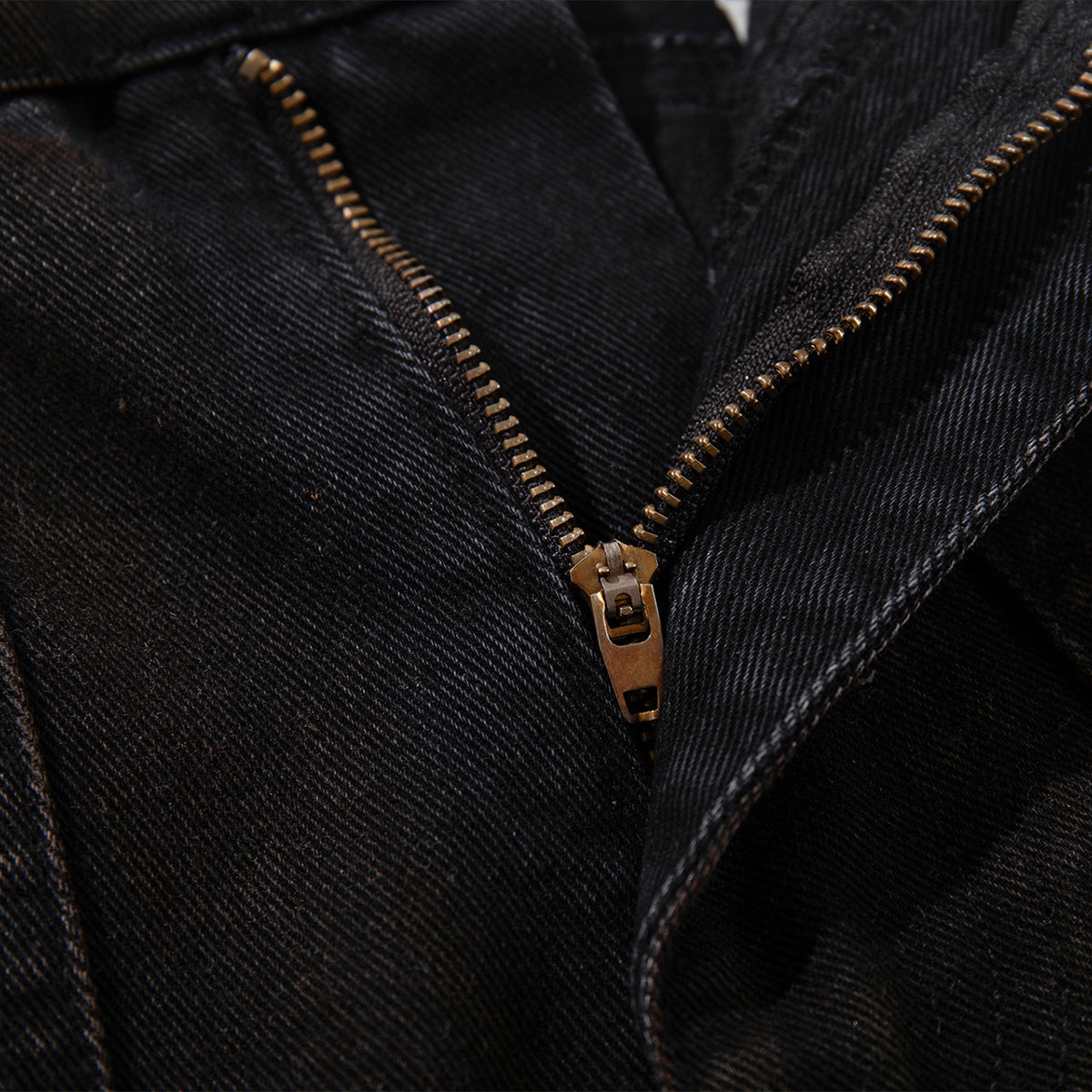 Artistic Brown Fade Geometric Stitching Black Denim Wide Leg Jeans