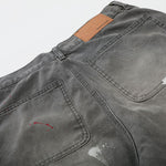 Wide Leg Banana Jeans Cat Whisker Painted Denim