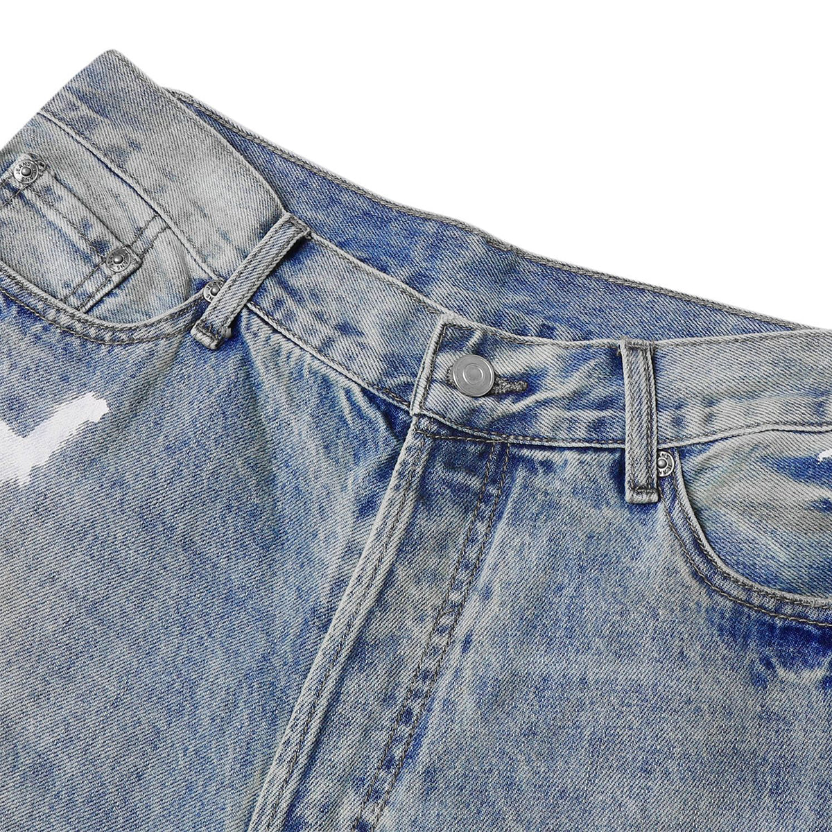 Blue Distressed Loose Fit High Street Vintage Jeans