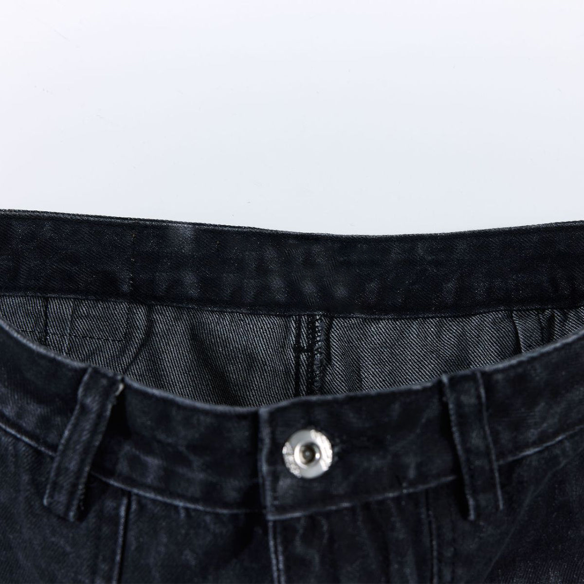 Vintage Washed Leopard Print Relaxed Wide Jeans