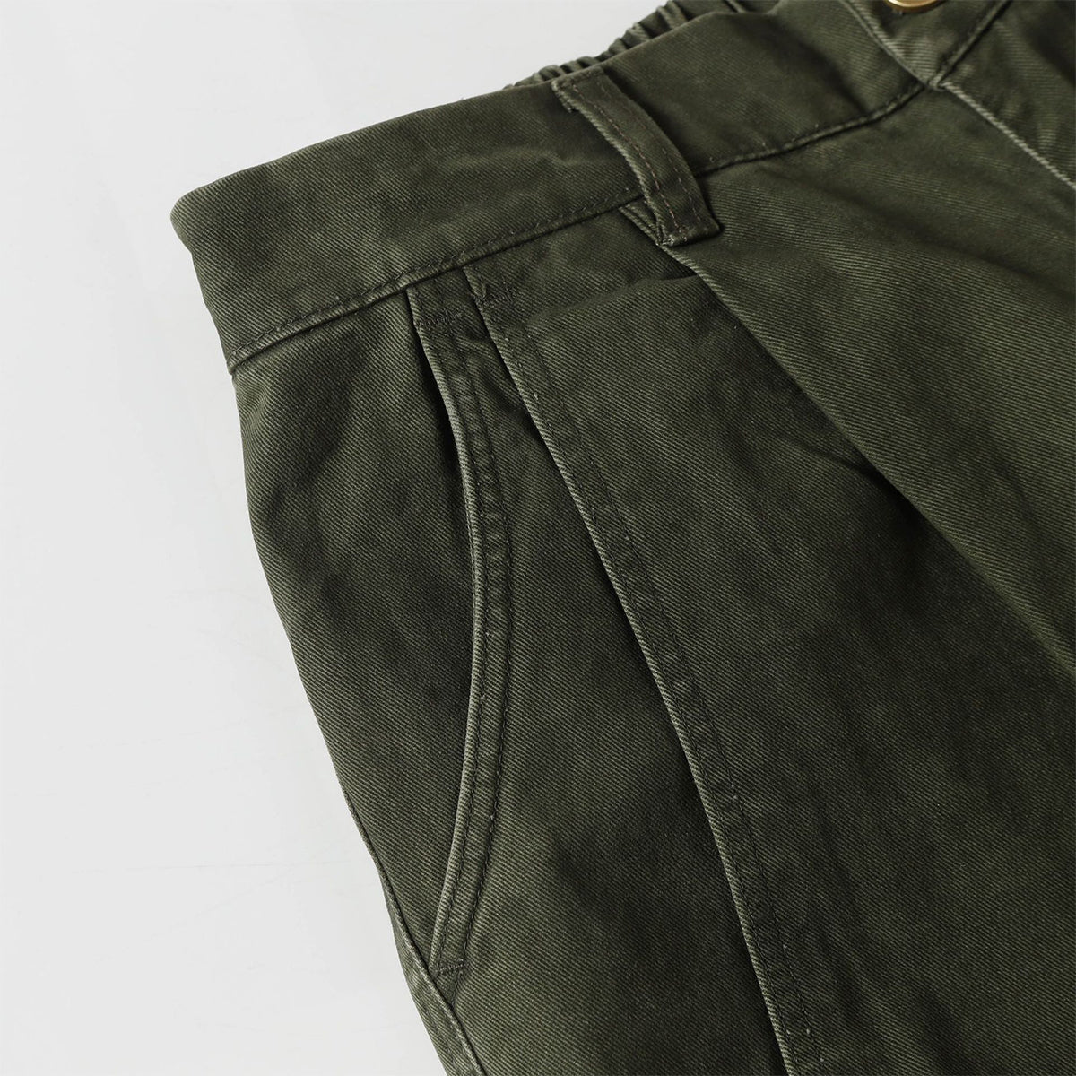 Cargo Style Casual Washed Green Straight Leg Pants