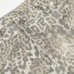 Leopard Print Cargo Wide-Leg Denim Pants