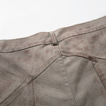 Paint Splatter Detail Wide Leg Jeans Geometric Stitching