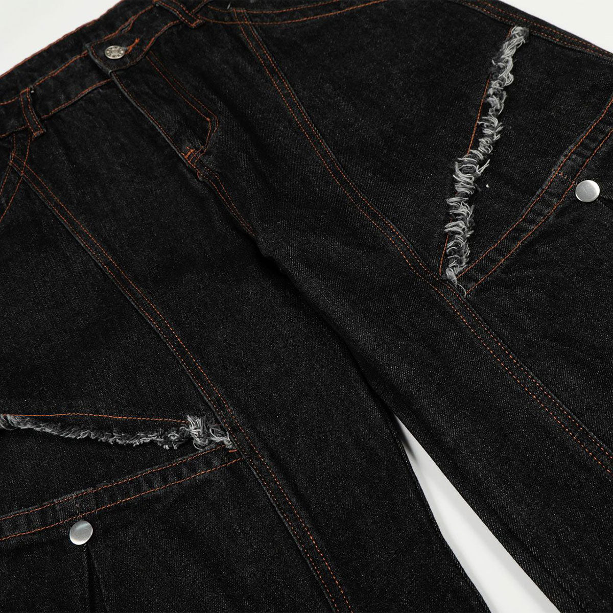 Structured Wide Leg Heavy Stitch Denim