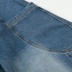 Large Patch Pocket Vintage Washed Wide Leg Denim