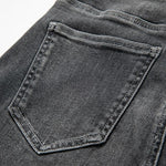 Asymmetric Heavy Embroidered Denim Shorts