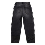 Rhinestones & Pearls Embroidery Patchwork Ankle Jeans
