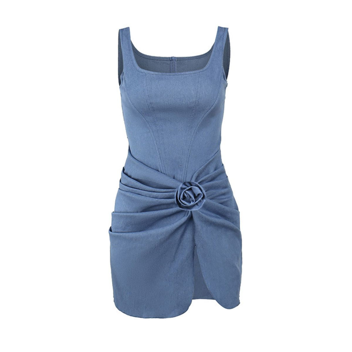 Floral Appliqu¨¦ Denim Slip Mini Dress