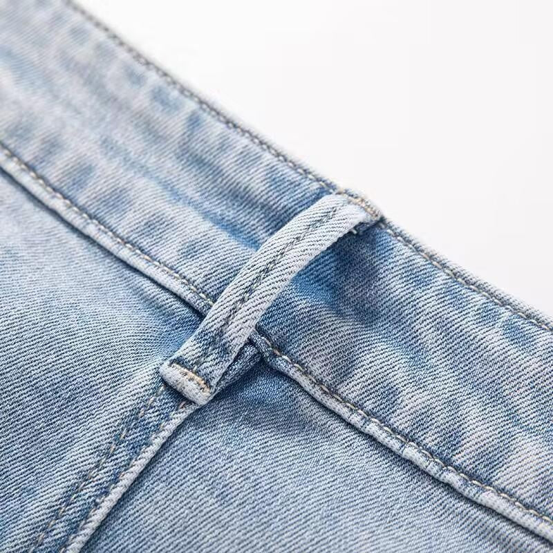 Lightweight Embroidered Cut-Out Bootcut Jeans
