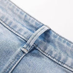 Lightweight Embroidered Cut-Out Bootcut Jeans
