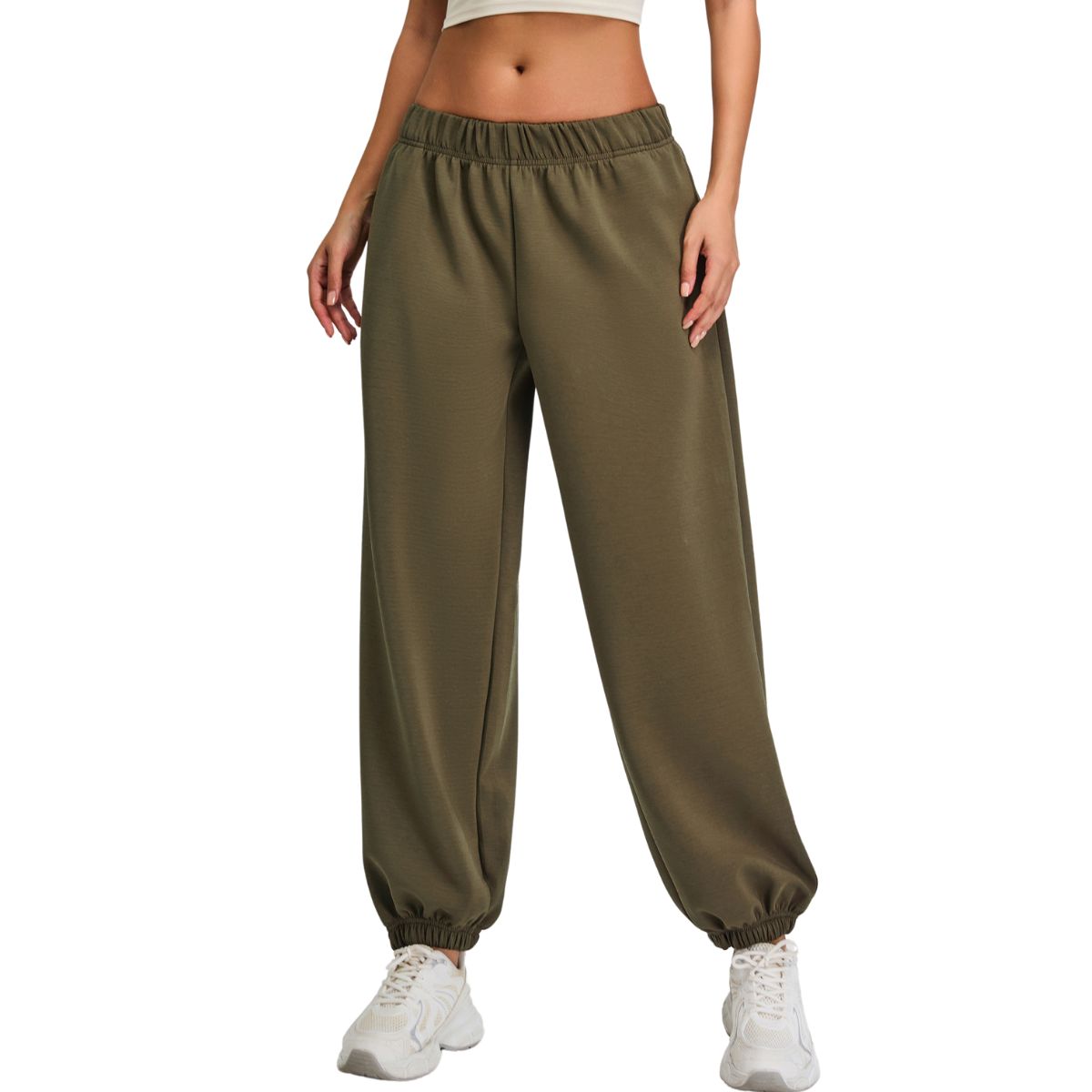Solid Color Relaxed Fit Joggers