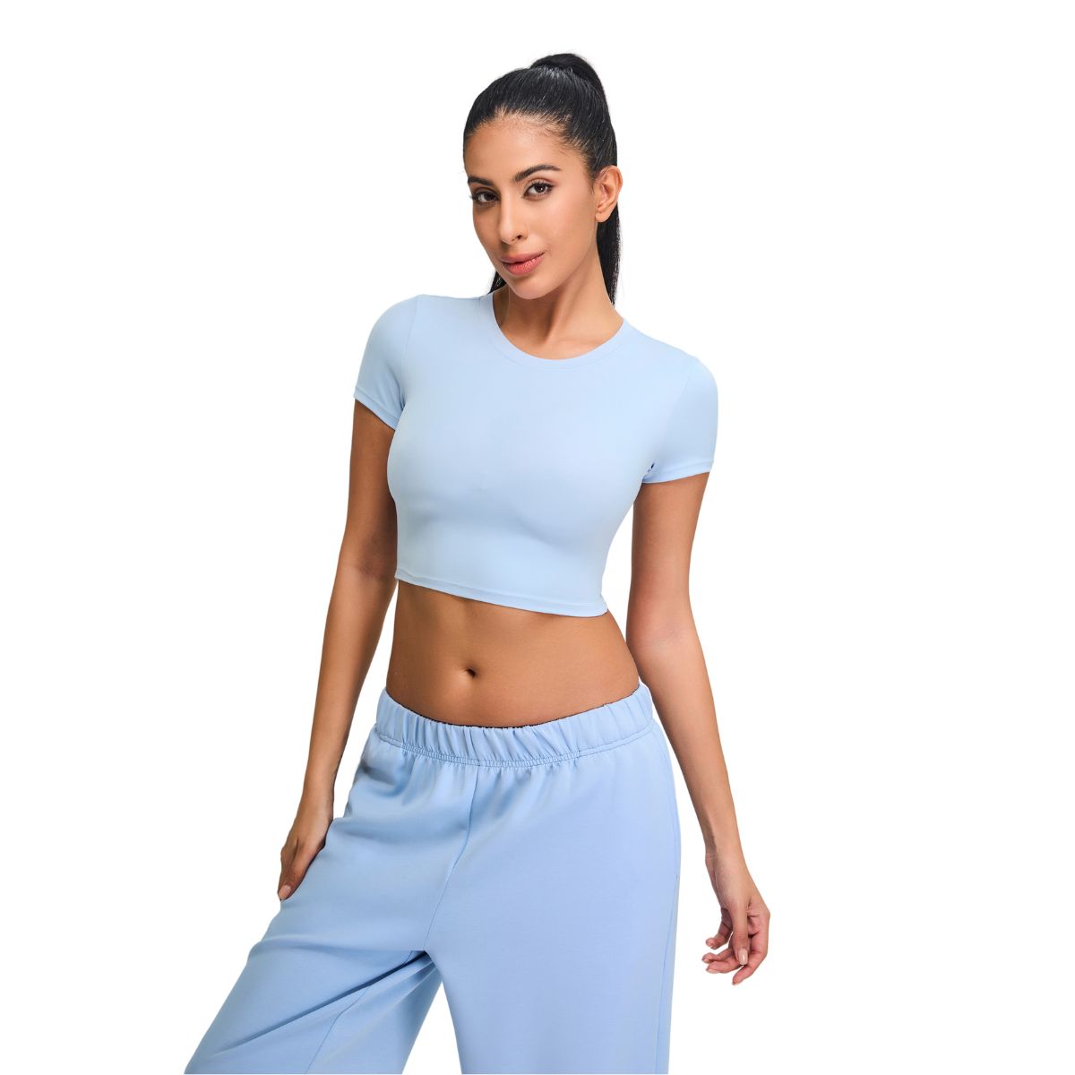 Ultra-Soft Crewneck Cropped T-Shirt