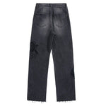 Pearl-Embellished Floral-Embroidered Whisker Jeans