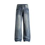 Relaxed Fit Distressed Hem Ripped Jeans