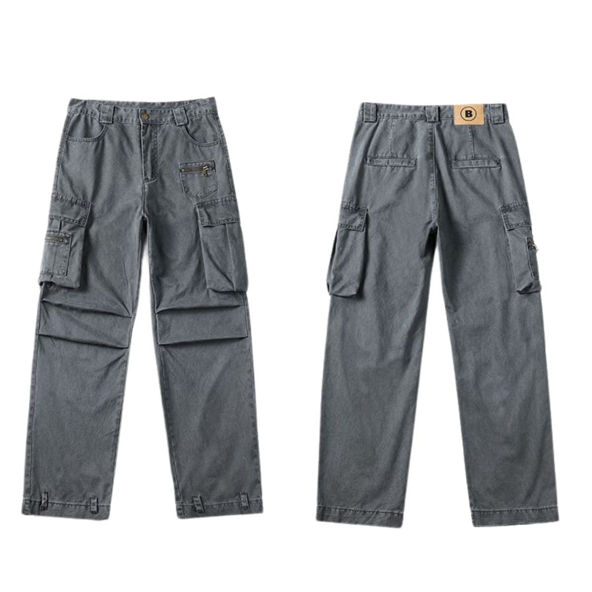 Unisex Wide-Leg Cotton Cargo Pants