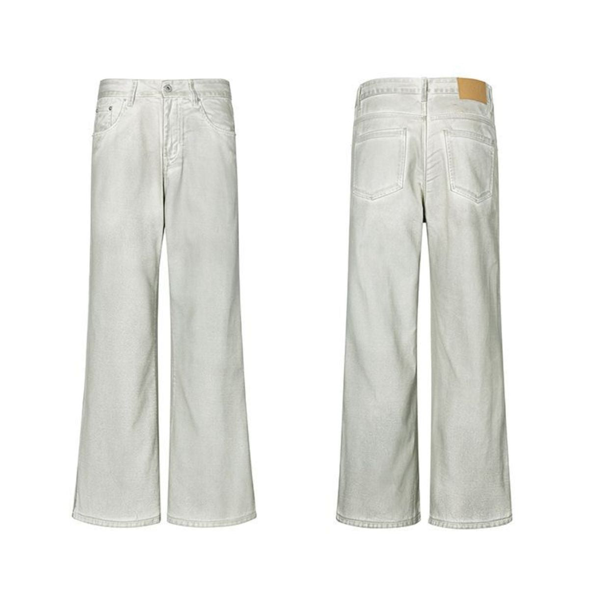 Distressed Dirty White Denim Jeans