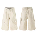 Solid Cargo Wide Leg Cropped Pants