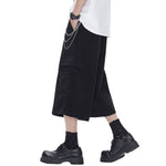 Solid Cargo Wide-Leg Cropped Pants