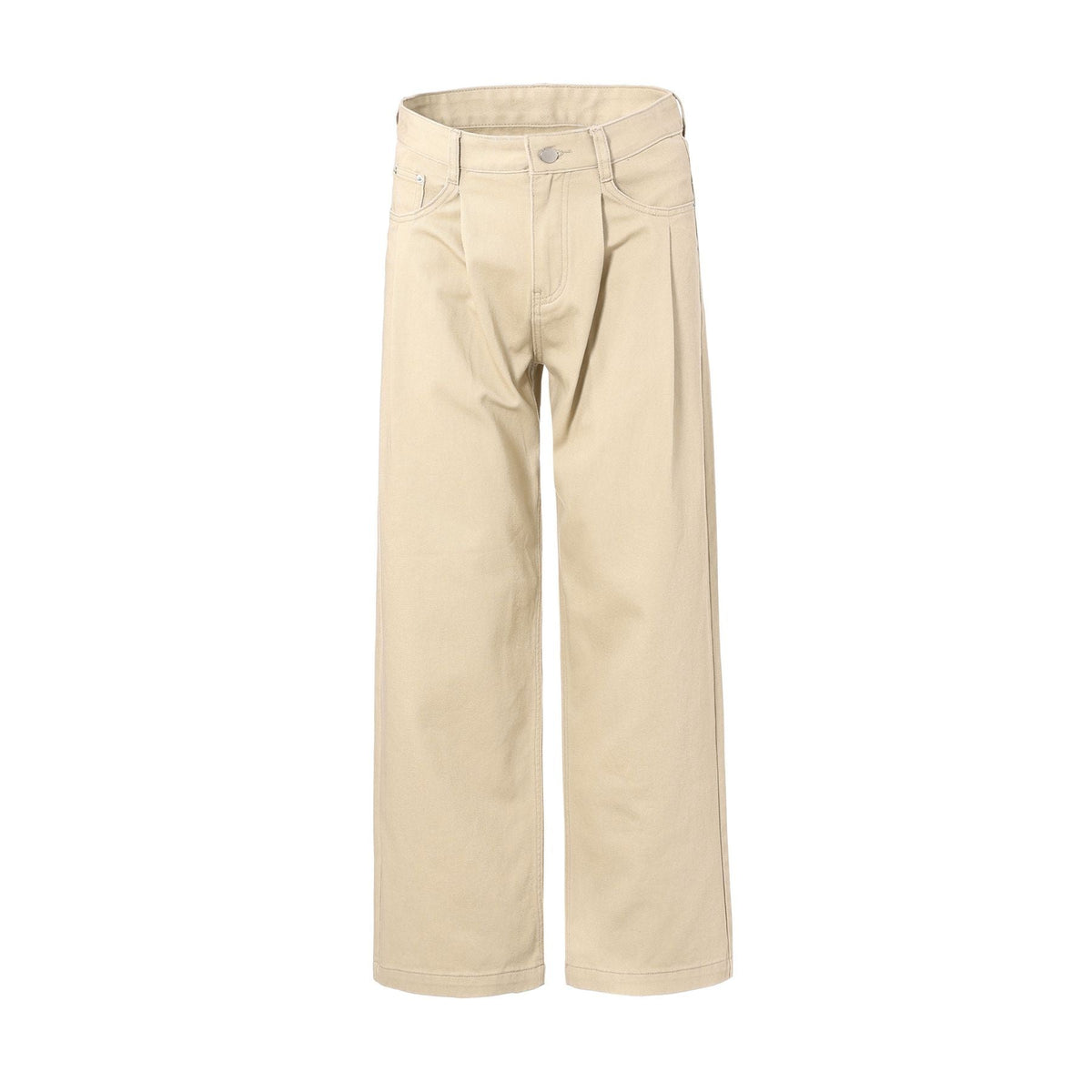 Solid Color Casual Pleated Trousers-INNBLAC Fashion Apparel