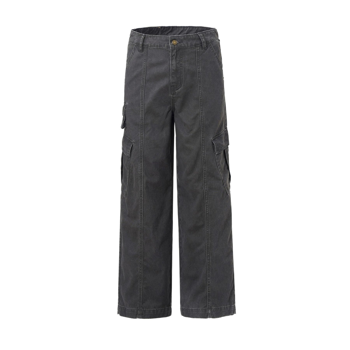 Front Seam Baggy Cargo Pants-INNBLAC Fashion Apparel