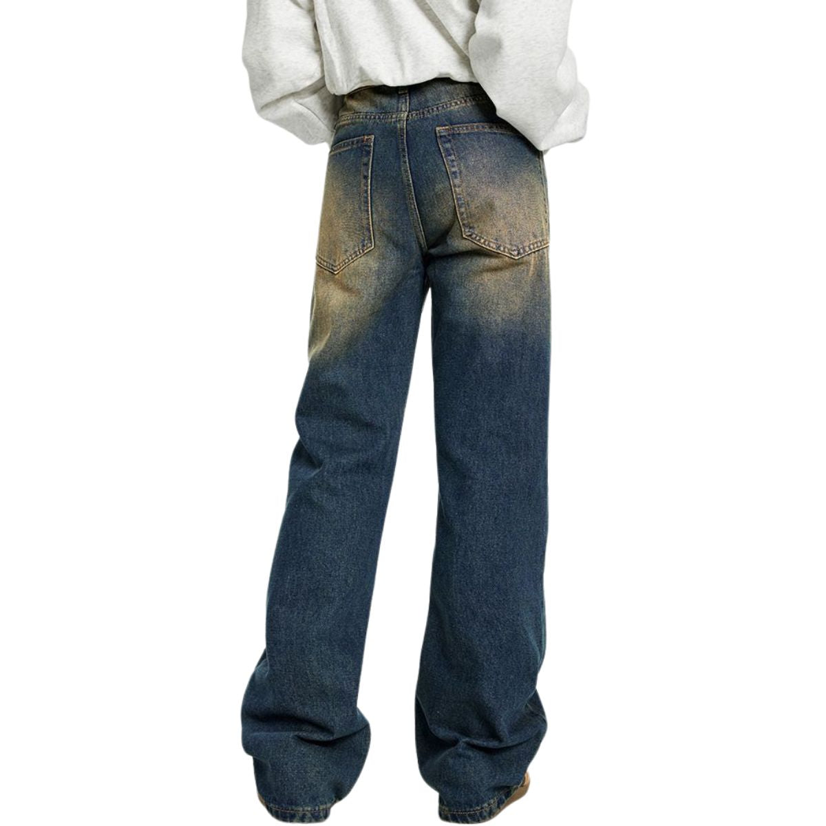 Relaxed Fit Vintage Wash Denim Jeans
