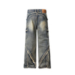 Y2K Fluid Patchwork Jeans-INNBLAC Fashion Apparel