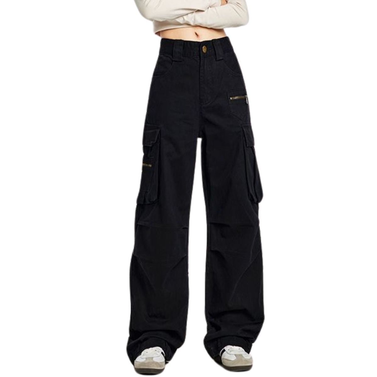Unisex Wide-Leg Cotton Cargo Pants