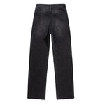 Rhinestone & Rope Embroidery Straight Leg Jeans