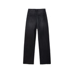 Rose Embroidered Lace-Cut Jeans with Pearl Beading