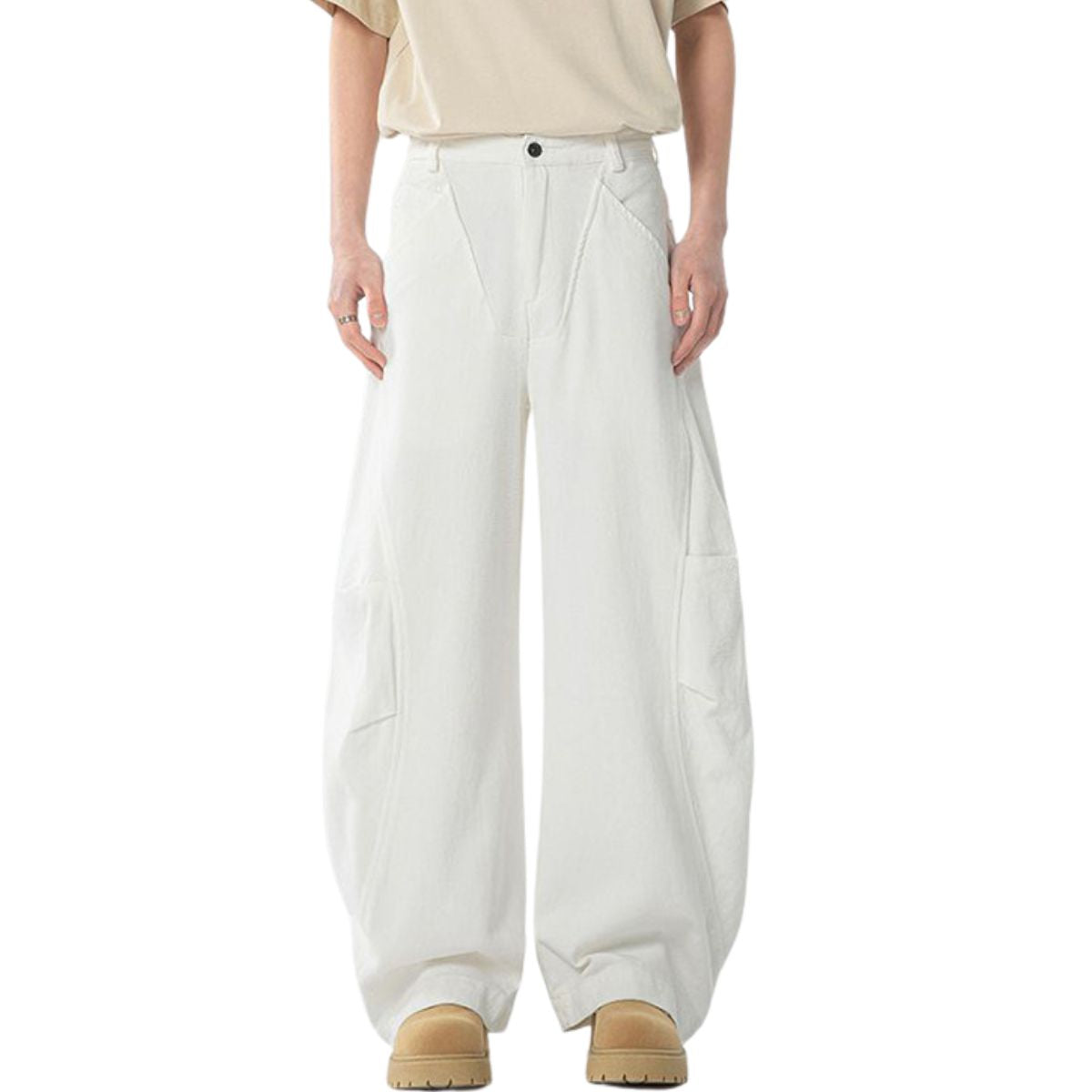 Unisex Summer Barrel Leg Cotton Trousers