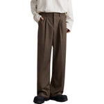 Solid-Color Single Pleat Trousers